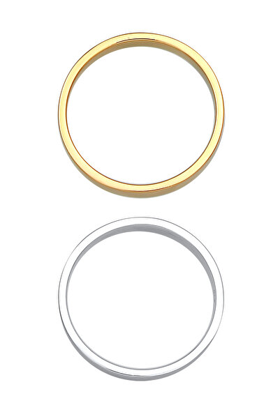 ELLI Dámský prsten Band Ring Duo Basic Classic Bi-Color ze sterlingového stříbra 925, pozlacený