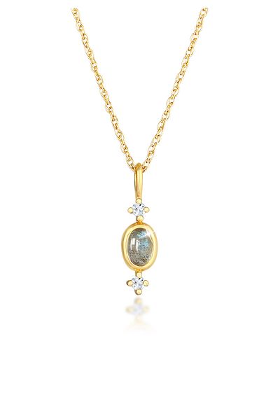 ELLI Necklace Woman Twisted Pendant With Labradorite Topaz In 925 Sterling Silver Gold Plated