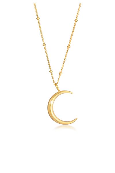 ELLI Necklace Women's Half Moon Sickle Astro Ball Chain In 925 Sterling Silver