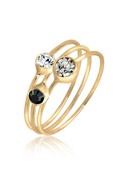 ELLI Ring Ladies Stacking Set Of 3 Elegant With Crystals In 925 Sterling Silver