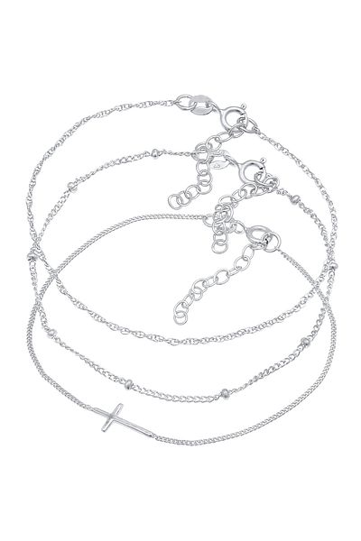 ELLI Dámský náramek Twisted Ball Cross Design Set Of 3 In 925 Sterling Silver