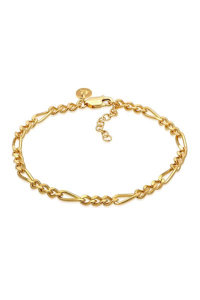 ELLI Premium-Kettenarmband für Damen – Figaro-Geflecht, minimalistisches Design, 925er Sterlingsilber