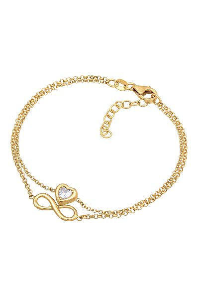 ELLI Bracelet Ladies Layer Infinity Heart With Zirconia Crystal In 925 Sterling Silver