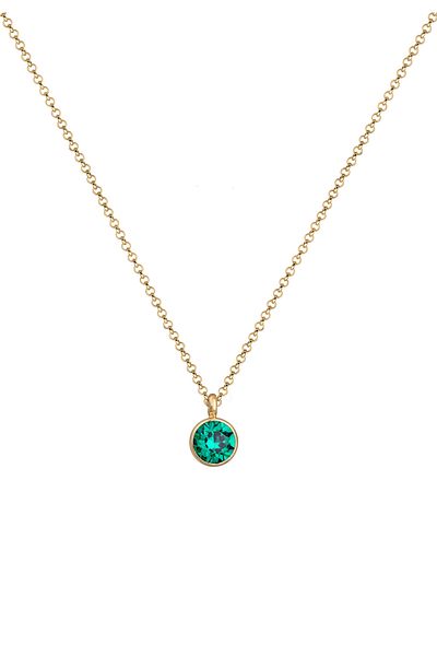 ELLI Necklace Ladies Solitaire Pendant Basic Elegant With Glass Crystal In 925 Sterling Silver Gold Plate