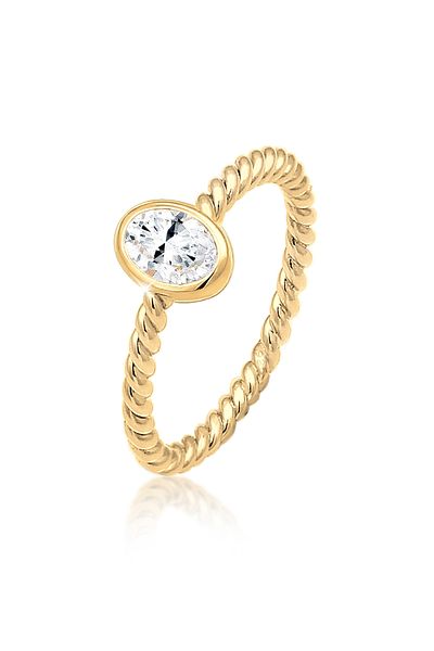 ELLI Ring Premium Ring Ladies Band Engagement Twisted With Topaz Gemstone In 925 Sterling Silver Gol