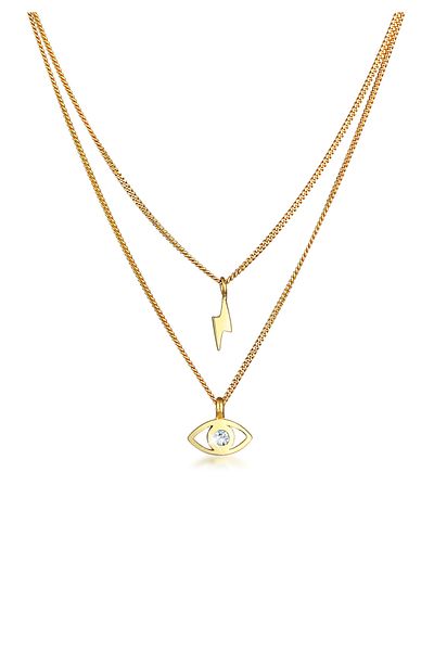 ELLI Necklace Ladies Layer Evil Eye Flash Pendant Trend With Crystals In 925 Sterling Silver