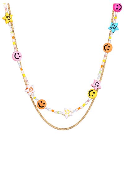 ELLI Necklace Ladies Layer With Smiling Face Trend With Freshwater Cultured Pearls 925 Sterling Silver Go
