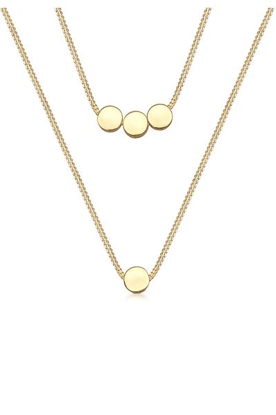 ELLI Necklace Platelets Layer Look 925 Sterling Silver