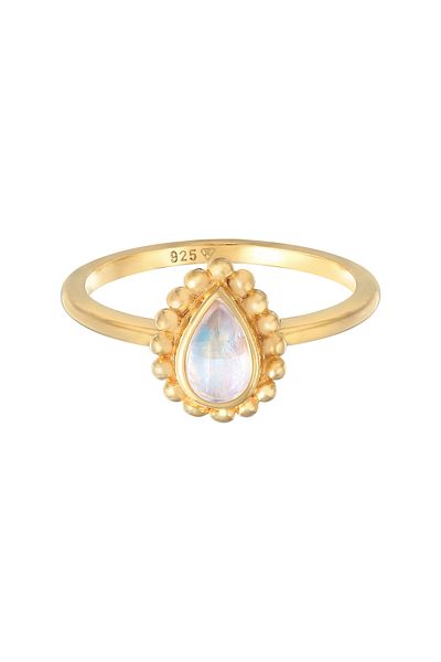 ELLI Ring Ladies Drop Beads With Moonstone In 925 Sterling Silver