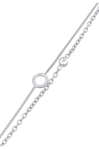 ELLI Dámský náramek solitaire kruhová vrstva se skleněným krystalem ze sterlingového stříbra 925