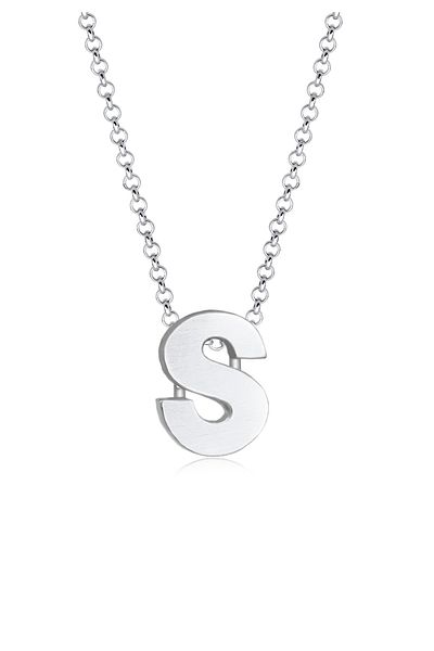 ELLI Colier Femeie Litera S Pandantiv Minimal Basic Din Argint Sterling 925