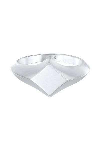 ELLI Inel de damă cu sigiliu, model romb, aspect geometric, tendință blogger, din argint 925