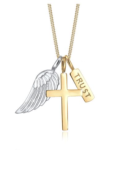 ELLI Náhrdelník Women Cross Wing Přívěsek Basic ze stříbra 925