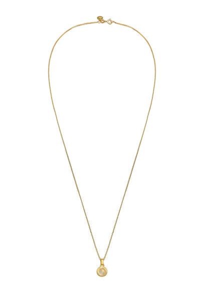 ELLI Dámský kulatý klasický náhrdelník s citrínem, stříbro 925, pozlacený...