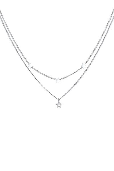 ELLI Pupa stratificată în Halskette Astro Crystal Argint 925