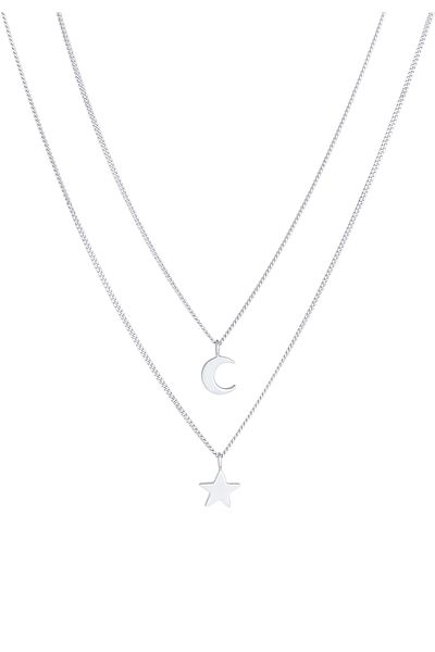 ELLI Colier Femeie Strat Star Moon Astro Layer Trend În Argint Sterling 925