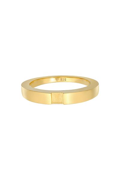 ELLI Inel Minimum Trend pentru femei - argint 925, bandă îngustă, placat cu aur