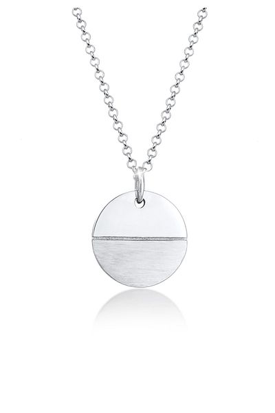 ELLI Náhrdelník Žena Přívěsek z destiček Geo vzhled Matte Statement v 925 Sterling Silver pozlacený