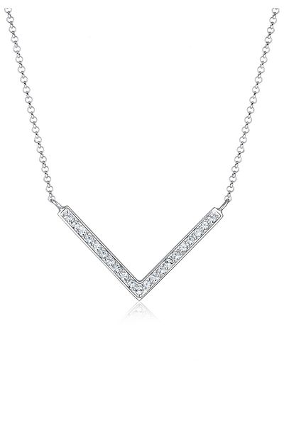 ELLI Halskette V-Kette Crystal 925 stříbrná
