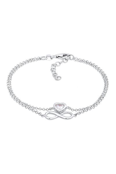 ELLI Bratara Dama Strat Inima Infinita Cu Cristal De Zirconiu In Argint Sterling 925