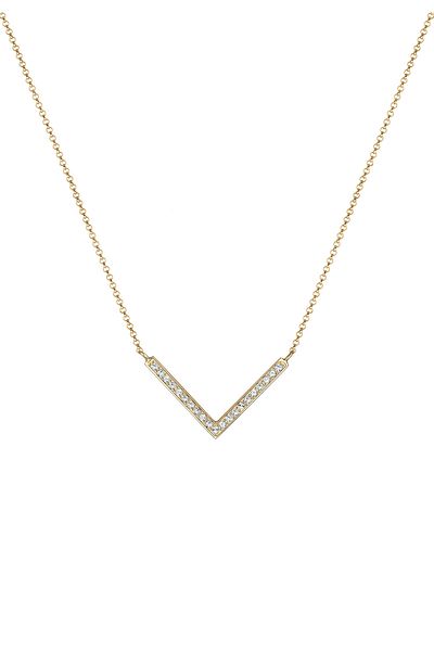 ELLI Necklace Ladies' V-necklace With Crystals In 925 Sterling Silver 45 Cm Long