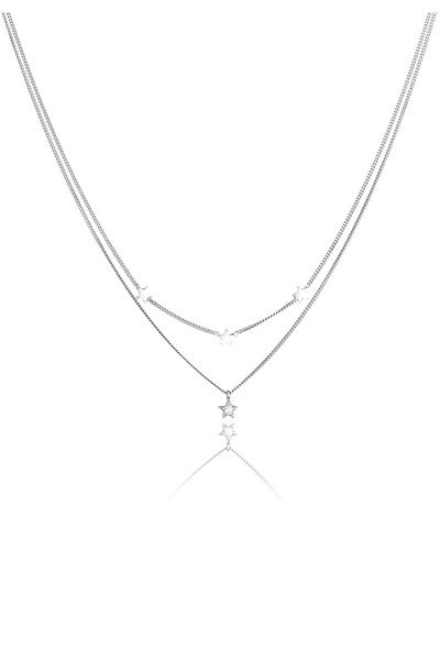 ELLI Pupa stratificată în Halskette Astro Crystal Argint 925