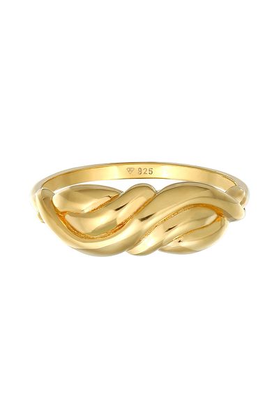 ELLI Ring Ladies Knot Curved Boho Style Trend Blogger In 925 Sterling Silver