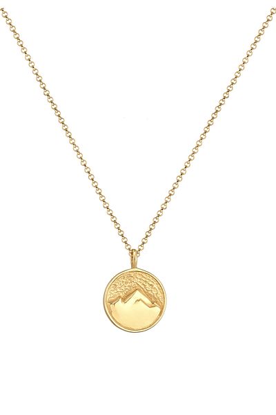 ELLI Necklace Ladies Mountains Alps Coin Pendant Travel In 925 Sterling Silver