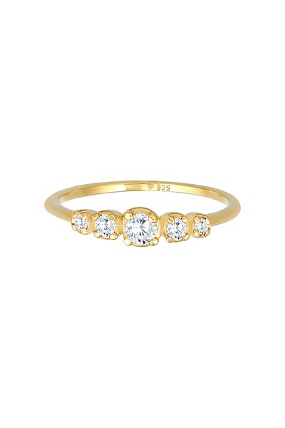 ELLI Ring Ladies Engagement Eternity Elegant With Zirconia Stones In 925 Sterling Silver Gold Plated
