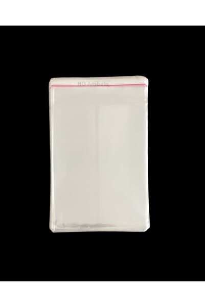 HG Tedarik 100 Adet 15x25 Cm Bantlı Şeffaf Opp Jelatin Poşet ( 15x20 5 Cm)
