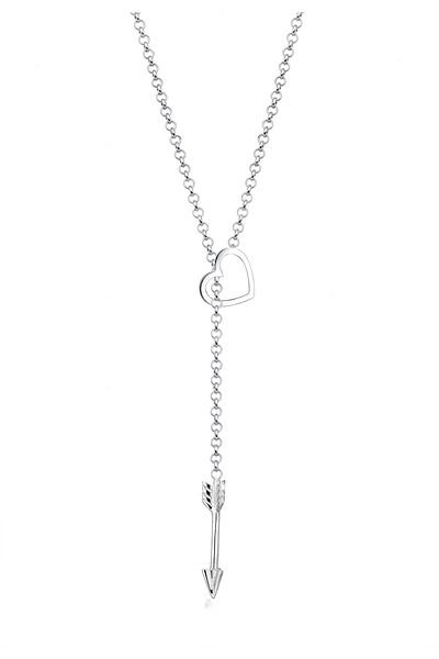 ELLI Náhrdelník Y-chain Heart Arrow 925 Sterling Silver