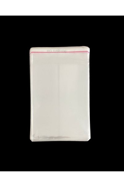 MERT AMBALAJ ÜRÜNLERİ 100Pcs 15X25 cm Transparent Opp Gelatin Bag with Tape (15X20+5)