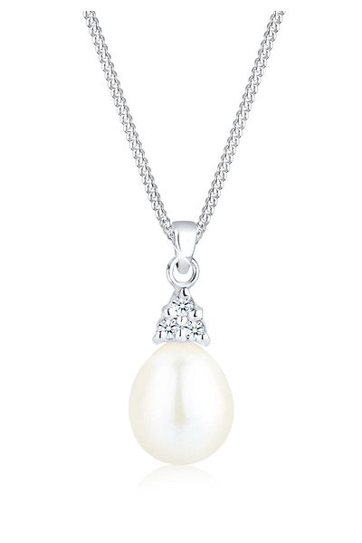 ELLI Náhrdelník s diamantovou perlou ve sladké vodě (0,04 ct.) Stříbro 925