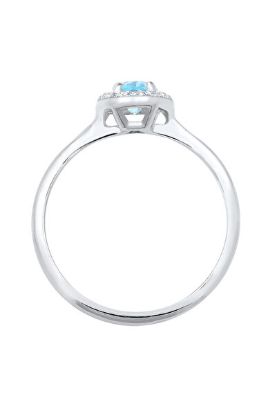 ELLI Zásnubní prsten s diamantem, topazem a stříbrem 925