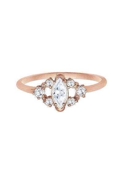 ELLI Inel Femei Motiv Floral Jucăuș Cu Cristale De Zirconiu În Argint Sterling 925