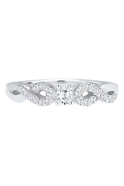 ELLI Ring Damen Infinity mit Zirkonia Kristallen in 925 Sterling Silber