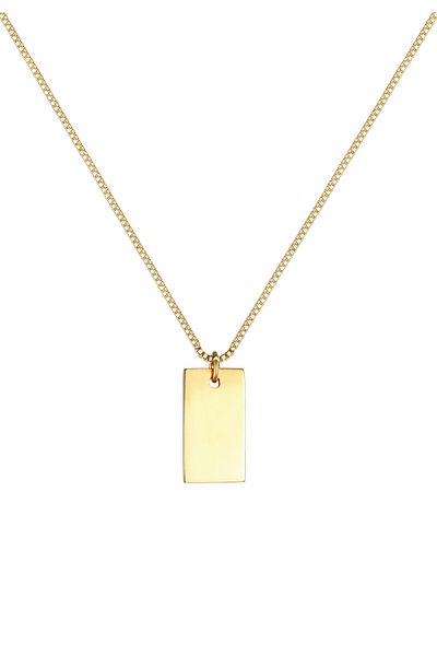 ELLI Necklace Rectangle Pedant Geo Look Basic Minimal In 925 Sterling Silver