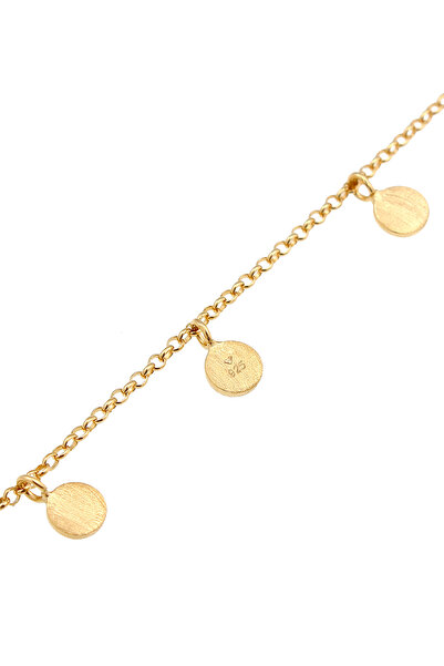 ELLI Dámský náramek s mincovními destičkami a kruhovým vzorem, základní geometrický vzhled, nastavitelný, ze sterlingového stříbra 925