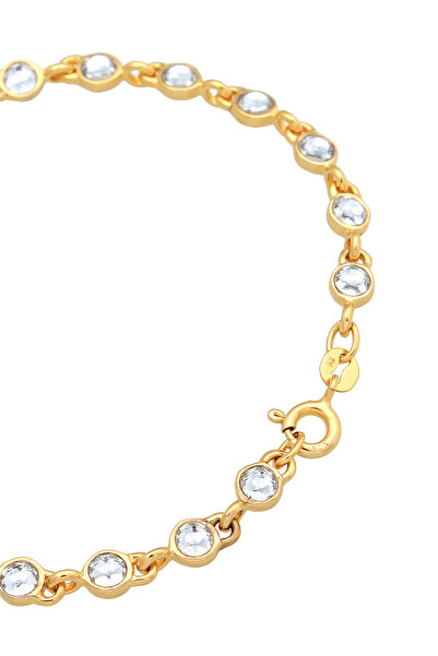 ELLI Dámský tenisový náramek Classic Trend s krystaly ze sterlingového stříbra 925