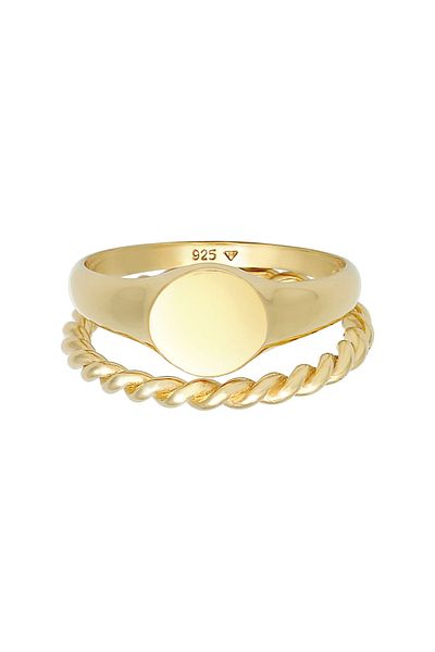 ELLI Inel cu sigiliu pentru femei - Duo Basic Trend, argint 925