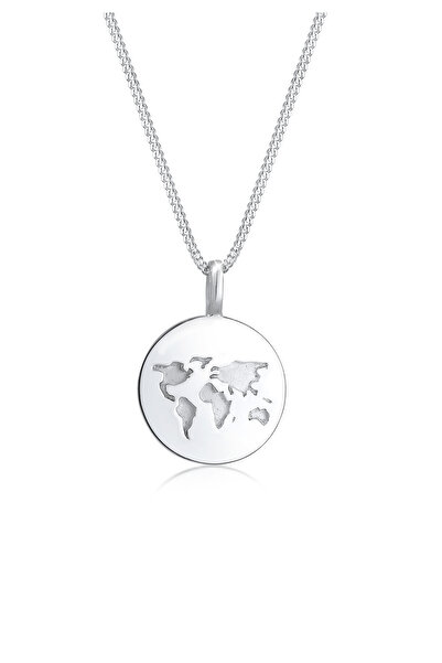 ELLI Náhrdelník Globe Platelet 925 Sterling Silver