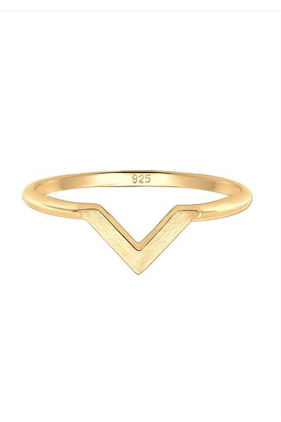 ELLI Ring Women V Shape Basic Trend In 925 Sterling Silver