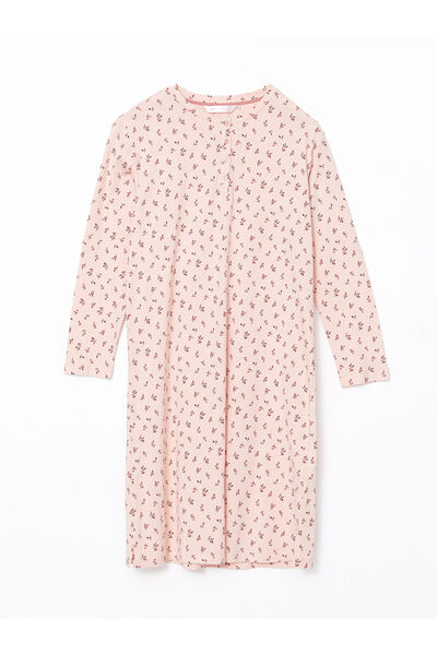 LC Waikiki LCW DREAM Pembe Bisiklet Yaka Çiçekli Kadın Gecelik