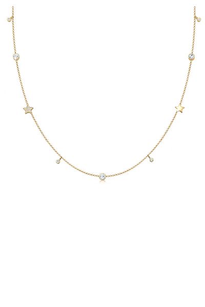 ELLI Necklace Ladies Solitaire Stars With Crystals In 925 Sterling Silver
