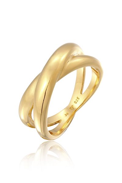 ELLI Ring Ladies Wrap X Shape Cross Trend In 925 Sterling Silver