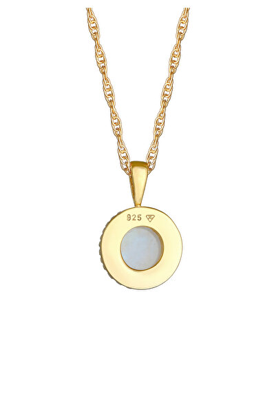 Nenalina Dámský kulatý náhrdelník s přívěskem, jednoduchý, boho styl, s měsíčním kamenem, ze sterlingového stříbra 925