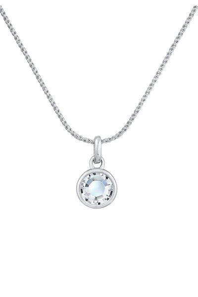 ELLI Colier Doamnă Snur Solitar Pandantiv Cu Cristal În Argint Sterling 925