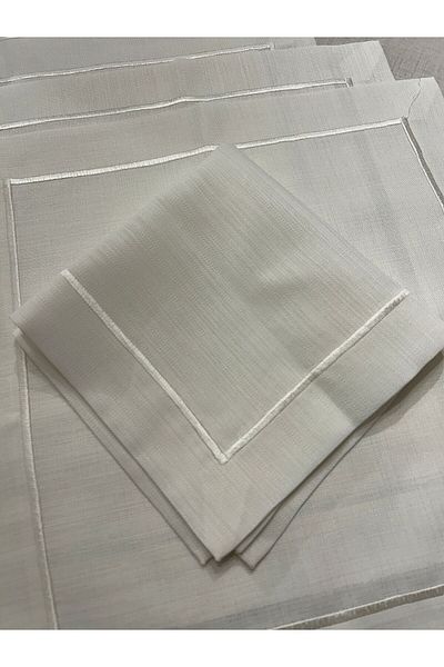 Zeren Home Piko Wrap Λεπτομερής πολυεστερική λινό χαρτοπετσέτα παρουσίασης χωρίς γόνατο 40 x 40 - 6 τεμάχια