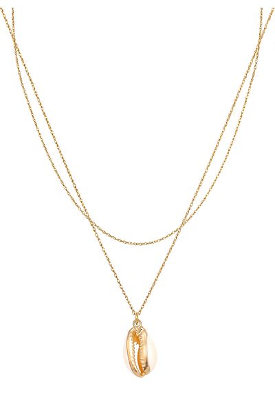 ELLI Necklace Women Layer Kauri Shell Pendant Boho Summer In 925 Sterling Silver Gold Plated