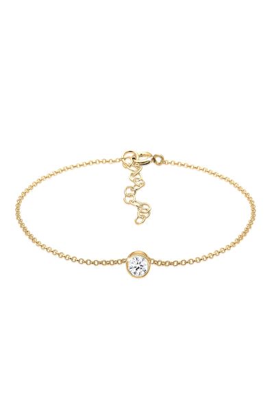 ELLI Bracelet Ladies Solitaire Pendant Basic With Glass Crystals In 925 Sterling Silver